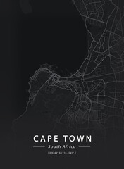 Obraz premium Map of Cape Town, South Africa