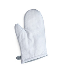 Oven glove for hot dishes isolated on white, top view
