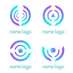 Modern circle logotypes design with gradient for science and technology companies