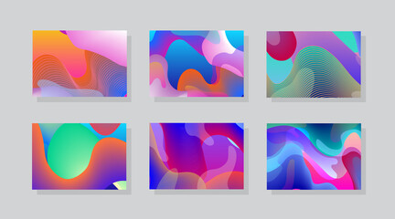 Modern set of abstract covers. Abstract shapes composition. Futuristic minimal design. Eps10