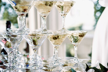 Wedding decor in a restaurant on the table