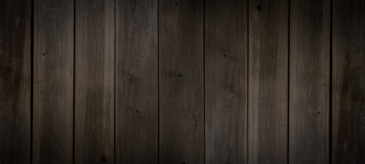 Obraz premium Old brown rustic dark wooden texture - wood timber background panorama long banner