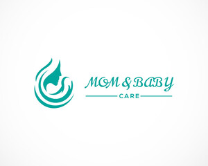 Obraz premium mom and baby logo baby care design vector