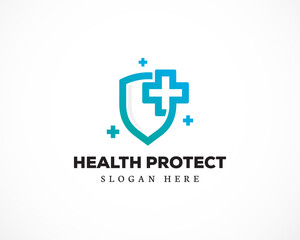 health protect logo line creative design illustration vector simple symbol