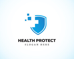 health protect logo creative symbol health protect shield digital