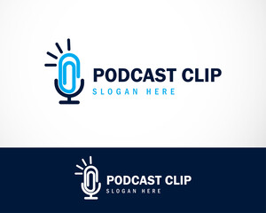 podcast clip paper logo podcast icon illustration vector