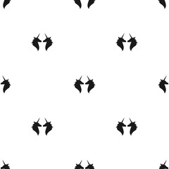 seamless fantasy pattern with black silhouette of unicorns head.