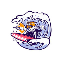 Skinny Surfer Guy Vector Illustration