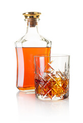 whiskey on white isolated background