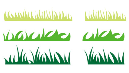 Набор различных видов травы. Силуэты зелени. Векторная иллюстрация