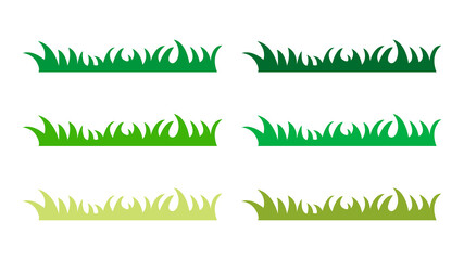 Набор различных видов травы. Силуэты зелени. Векторная иллюстрация