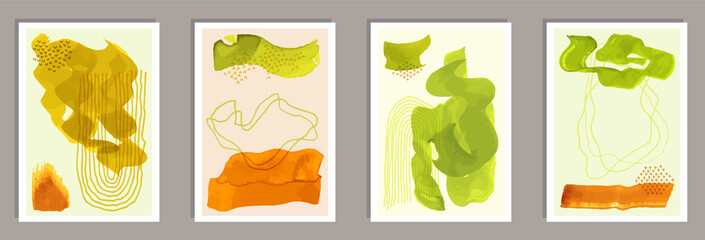 Hand painted creative postcards vector