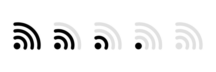 Wi-fi network icon. Wireless and wifi icon or wi fi icon sign for internet connection, signal icon remote internet access. Wi-fi set vector illustration