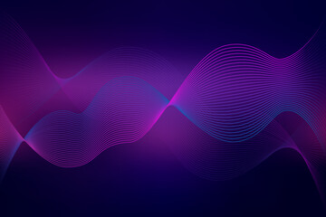 Vector blurred background with linear ribbon element in blue pink purple colors. Background with lines and blur.