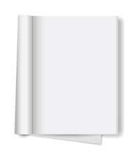 Blank open book isolated on white background