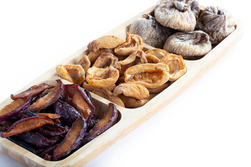 Healthy food .. Dried fruits, dried figs, dried plum, dried apricots