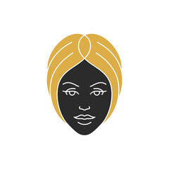 Magic elegant woman portrait with hairs silhouette vector illustration