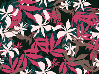 Colorful Seamless Floral Pattern Background.