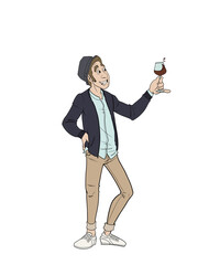 french man tasting wine