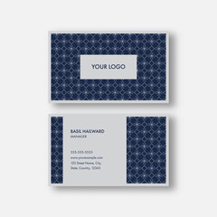 Elegant Business Card Template Layout In Blue And Gray Color.