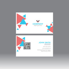 Abstract Business Or Visiting Cards With Double-Sides On Gray Background.