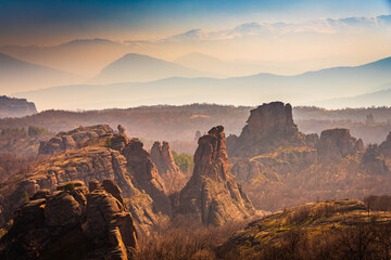 Sandstone rock formations in the geological park of Belogradchik, Bulgaria 