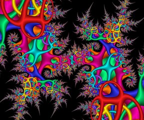 Computer generated abstract colorful fractal artwork