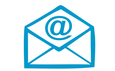 Email Icon mit @-Zeichen und Briefumschlag