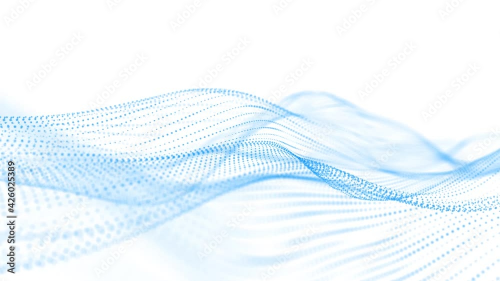 Aufkleber abstract white futuristic background. big data visualization. digital dynamic wave of particles. 3d 