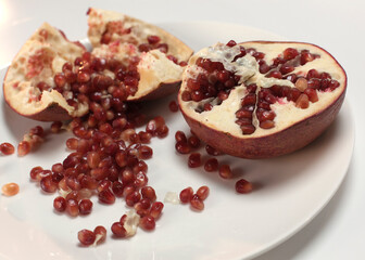 fruit on a plate close-up. Sweet fresh fruits on plate