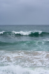 Landscape shot of waves seen on ocean