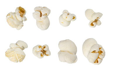 Popcorns collection isolated on white background