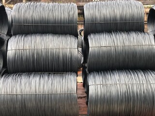 Wire rod made of carbon steel for industrial applications.