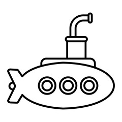 Vector Submarine Outline Icon Design