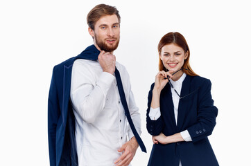 business man and woman in office manager suit professionals