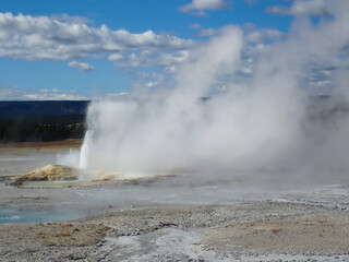 Old Faithful getting ready to blow