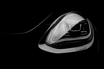 Luxury photos of the car headlights. Fine art automotive photo