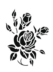 Beautiful flower. Conceptual design. Stylized floral symbol. Vector illustration, stencil.