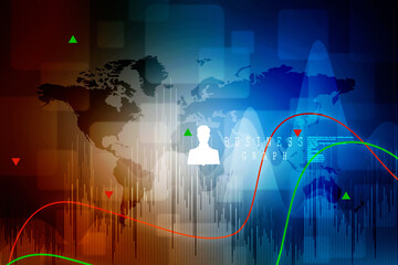 2d rendering Stock market online business concept. business Graph 
