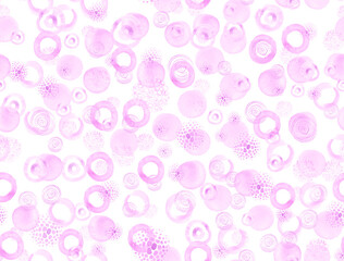 Seamless Watercolor Circles. White Rounds Design. Pastel Drawn Dots Illustration. Vintage Watercolor Circles Pattern. Art Spots Confetti. Color Brush Paint Print. Watercolor Circles Wallpaper.