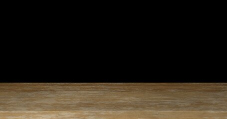 Fototapeta premium Empty wooden table top mock up display or montage products, Product stand futuristic or podium pedestal on black background