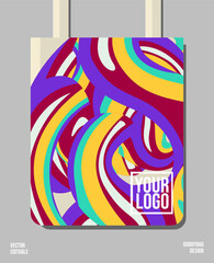 Abstract art in a bag, colorful vector files can be edited and customized for various needs, such as product branding, trends fashion, layout templates, or print designs.