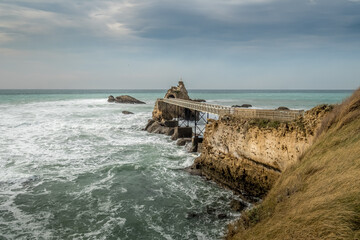 Fototapeta premium Rough weather at Rocher de la Vierge, France