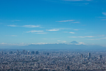 東京上空から関東平野を空撮