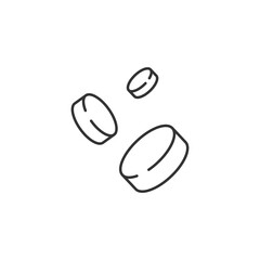 Coins Related Vector Line Icon. Sign Isolated on the White Background. Editable Stroke EPS file. Vector illustration.