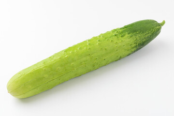 Fresh cucumbers on white background