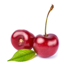 sweet cherry fruits isolated on white background