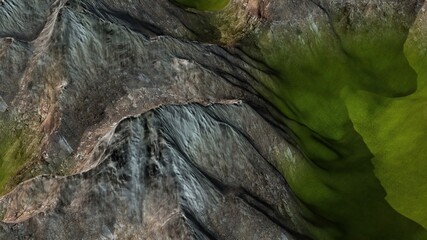  a rocky landscape, mountains and stones everywhere