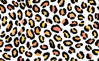 Abstract modern leopard seamless pattern. Animals trendy background. Colorful decorative vector stock illustration for print, card, postcard, fabric, textile. Modern ornament of stylized skin