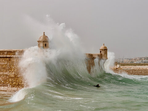 Stormy day at Lagos Fort, Portugal